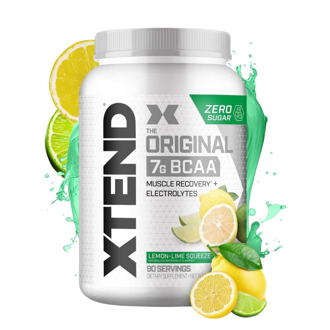 XTEND Original BCAA Powder Zero Sugar With Electrolytes for Hydration & Muscle Repair, Post-Workout Supplement, Lemon Lime Squeeze Flavour- 90 Servings