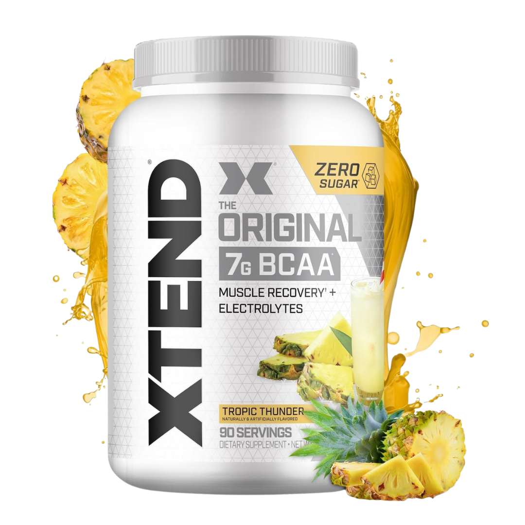 XTEND Original BCAA Powder Zero Sugar With Electrolytes for Hydration & Muscle Repair, Post-Workout Supplement, Tropic Thunder Flavour- 90 Servings
