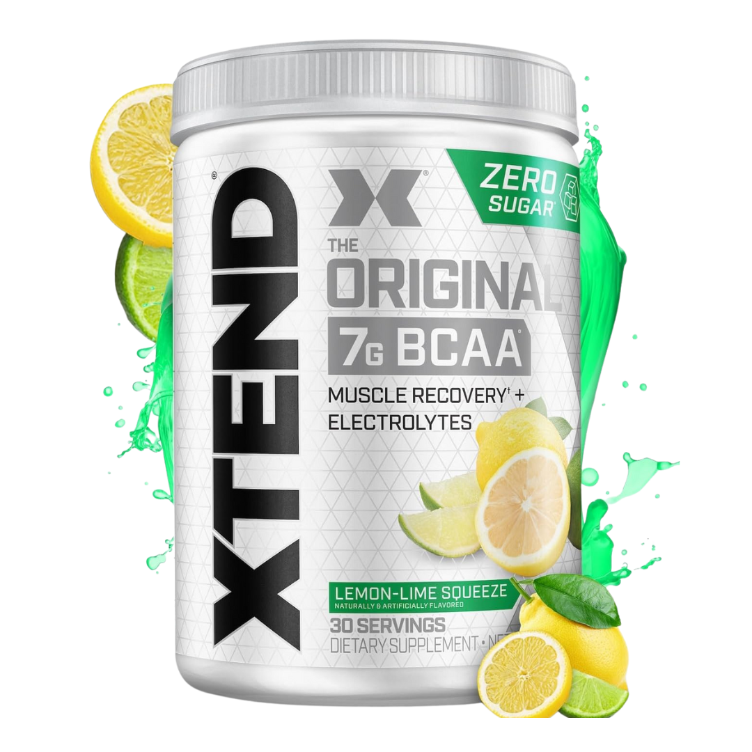 XTEND Original BCAA Powder Zero Sugar With Electrolytes for Hydration & Muscle Repair, Post-Workout Supplement, Lemon Lime squeeze Flavour- 30 Servings