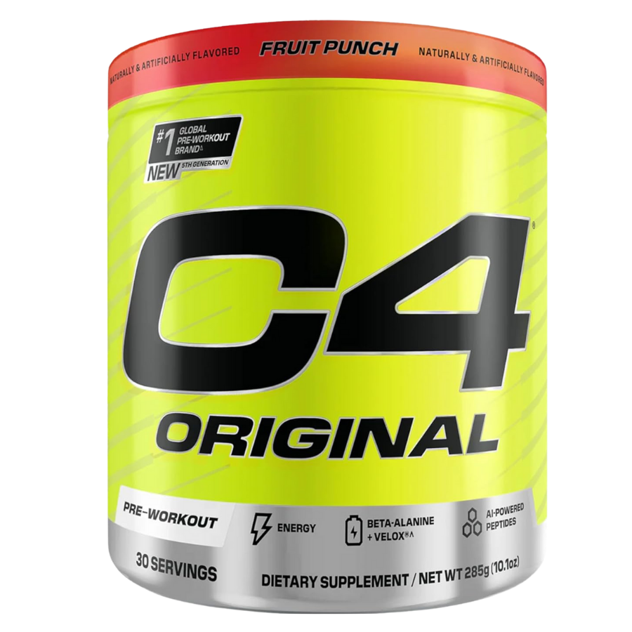C4 Original Pre Workout Powder with Zero Sugar, Beta-Alanine, Vitamin C, for Energy, Focus & Performance, Fruit Punch Flavor – 30 Servings