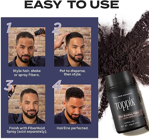 Toppik Hair Building Fibers for Thinning Hair Premium Keratin Fibers Conceals Hair Thinning and Hair Loss