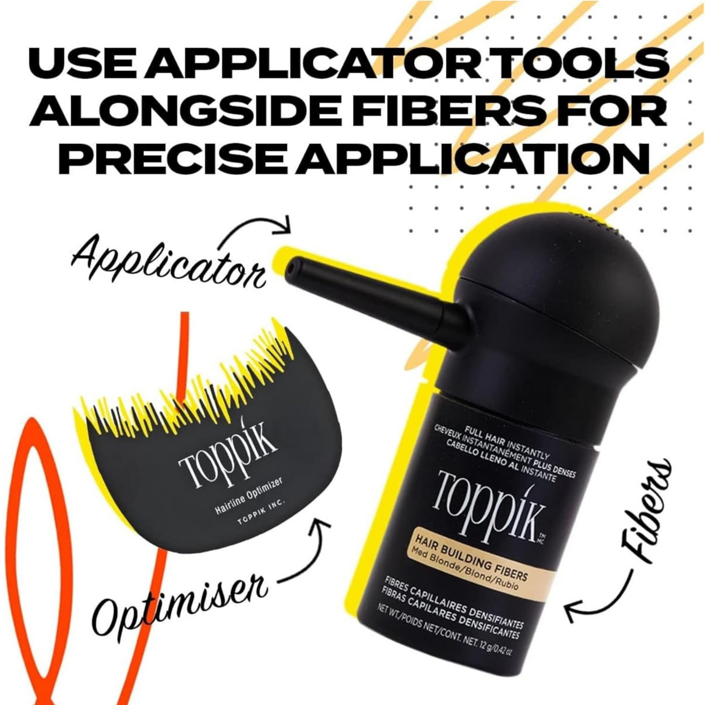 Toppik Hairline Optimizer for seamless undetectable hair fiber application 1 Pc