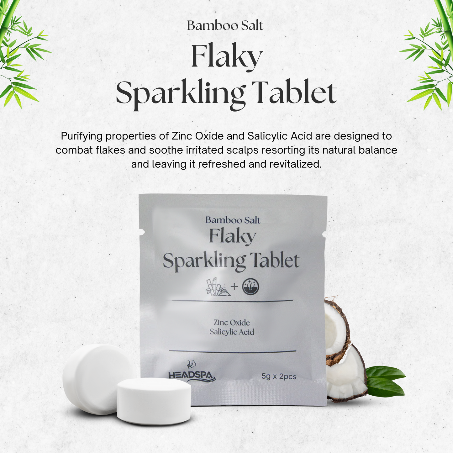 K-HeadSpa Bamboo Salt Sparkling Tablet for Flaky Scalp K-HeadSpa