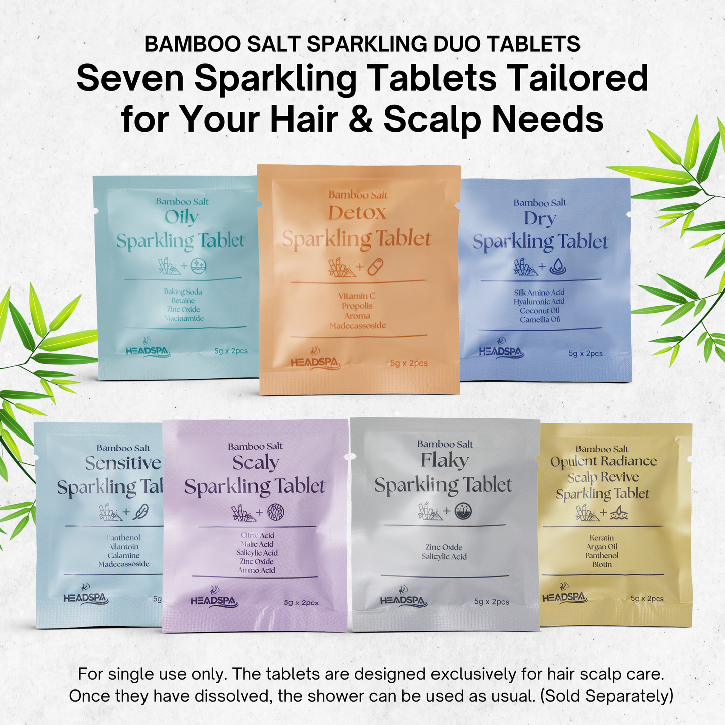 K-HeadSpa Bamboo Salt Sparkling Tablet for Flaky Scalp K-HeadSpa