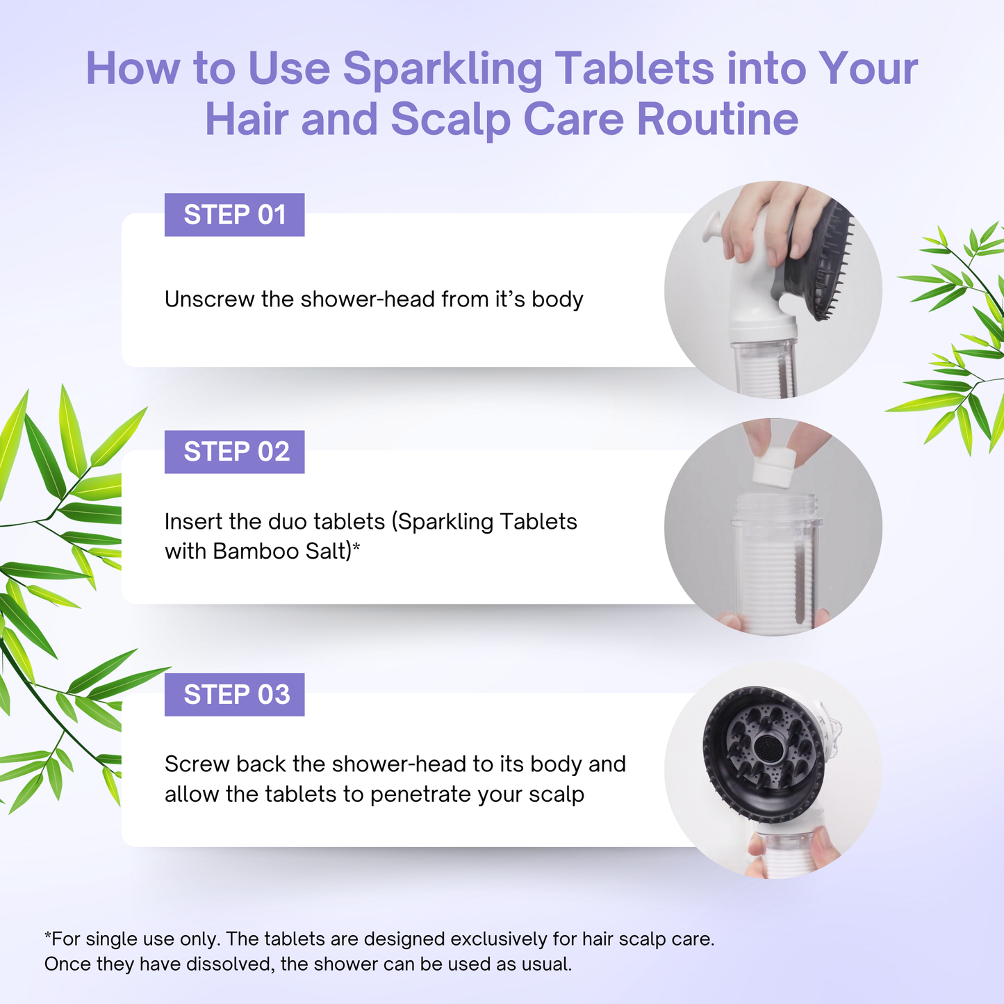 K-HeadSpa Water Filtration Shower System with Massage Head, Activated Carbon Filter, Vitamin Gel & Holder – Lavender K-HeadSpa