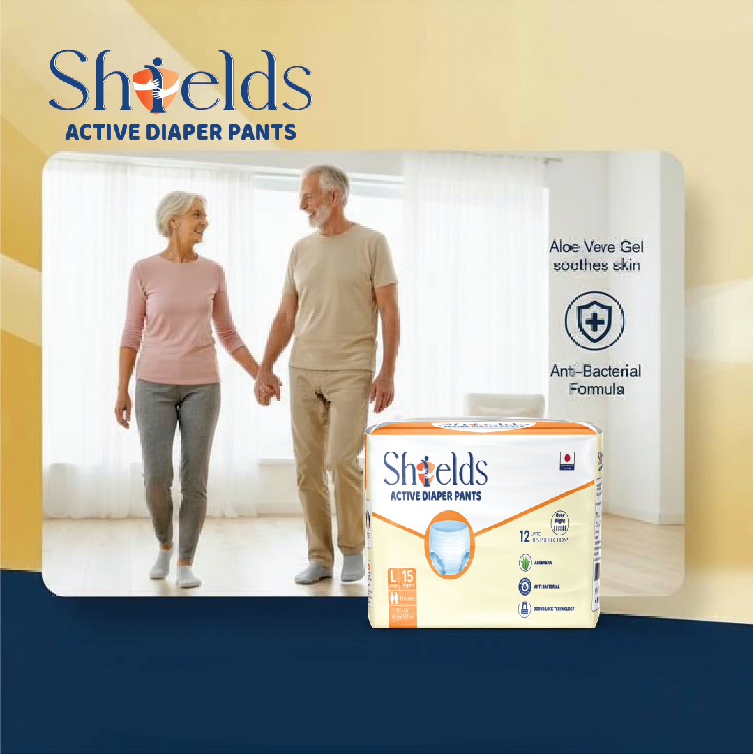 Shields Adult Diapers, Unisex Incontinence Diaper Pull-Ups for Women & Men, Leak-Proof, Daily Bladder Protection - Pack of 1 (L)