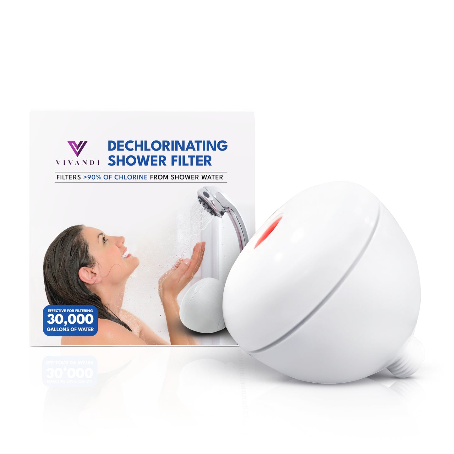 Vivandi Dechlorinating Anti-Hair Loss Shower Filter – Prevents Dry Skin, Removes Chlorine & Rust, Non-Toxic with Relaxing Aromatherapy Vivandi