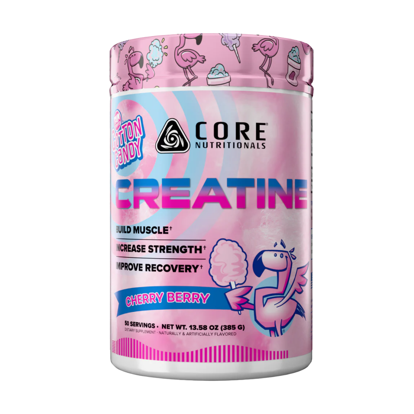 Core Nutritionals Creatine Monohydrate, Premium Creatine for Fitness & Muscle Recovery - Cherry Berry Flavor