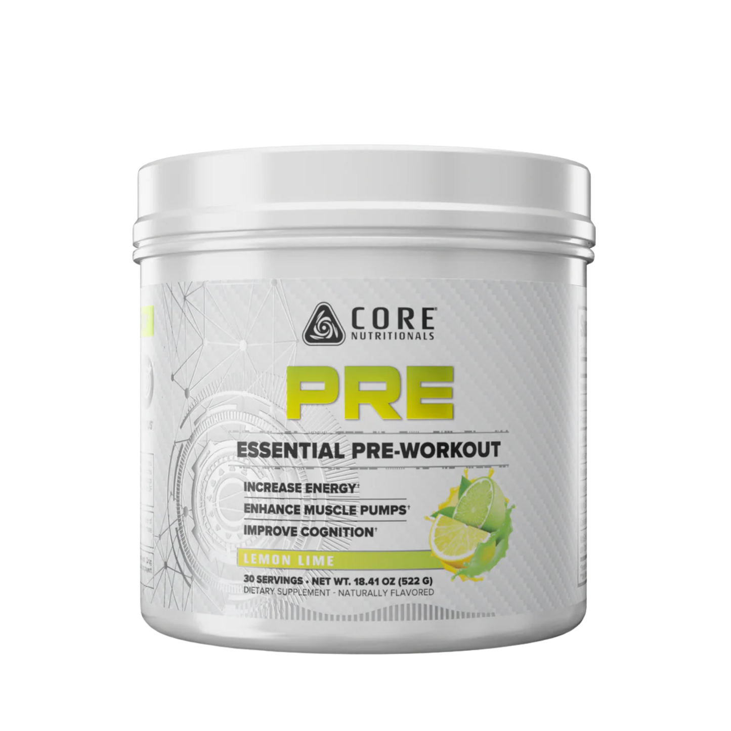 Core Nutritionals PRE – Advanced Pre-Workout for Energy, Focus & Endurance - Lemon Lime Flavor