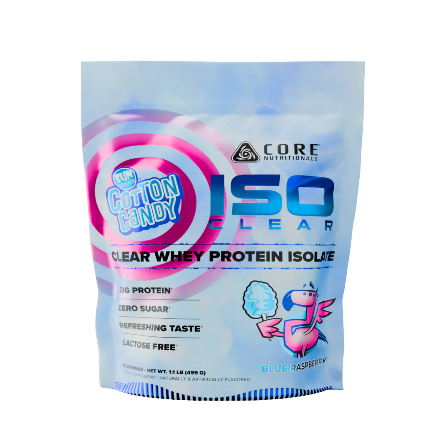 Iso Clear Whey Protein Isolate, Transparent Clear-Whey Formula, Zero Sugar, Lactose-Free - Blue Raspberry Flavor