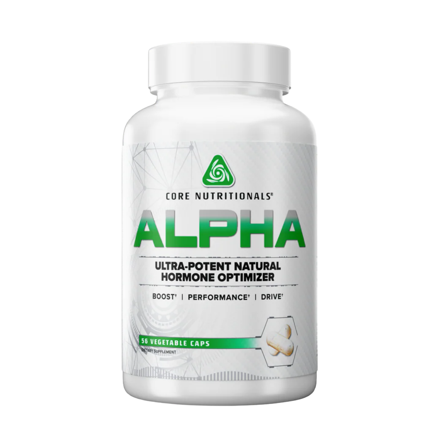 Core Nutritionals ALPHA, Ultra-Potent Natural Hormone Optimizer - 56 Veg Capsule