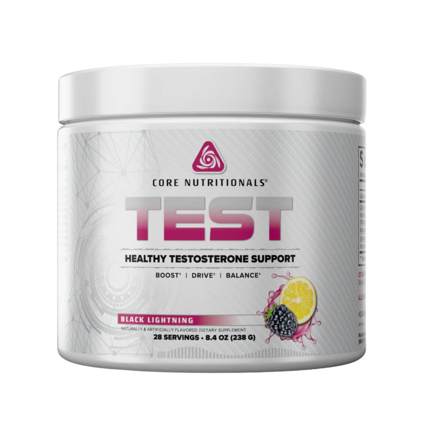 Core Nutritionals TEST – Multi-Pathway Testosterone Support - Black Lightning (28 Servings)