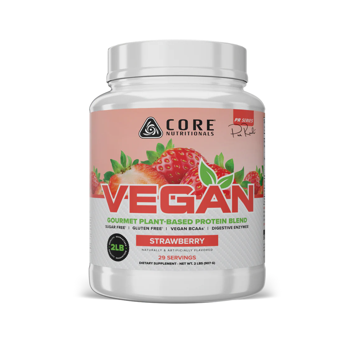 Core VEGAN Gourmet Plant-Based Protein Blend, No Lactose, Soy or Gluten - Strawberry
