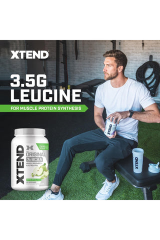 XTEND Original BCAA  Powder Zero Sugar With Electrolytes for Hydration & Muscle Repair,  Post-Workout Supplement, Smash Apple Flavour- 90 Servings