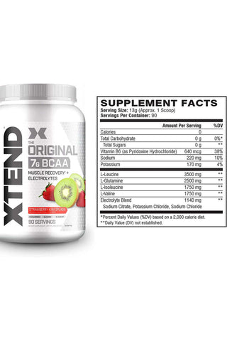 XTEND Original BCAA  Powder Zero Sugar With Electrolytes for Hydration & Muscle Repair,  Post-Workout Supplement, Watermelon Explosion - 90 Servings