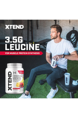 XTEND Original BCAA  Powder Zero Sugar With Electrolytes for Hydration & Muscle Repair,  Post-Workout Supplement, Knockout Fruit Punch Flavour - 90 Servings