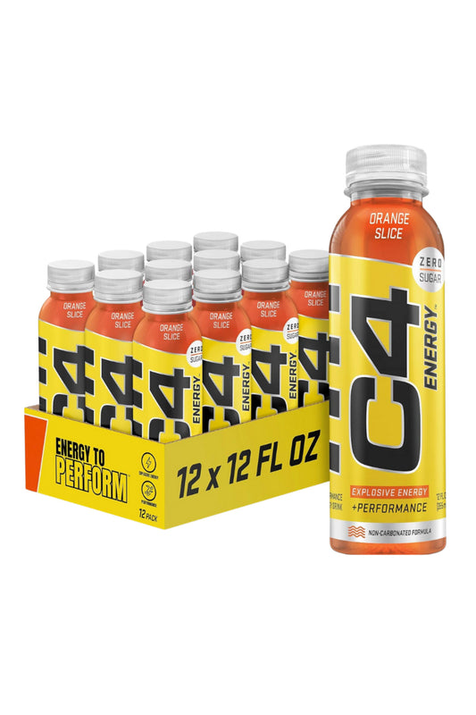 C4 Energy Still Drink, Pre Workout Energy Beverage with Beta-Alanine & Zero Sugar, Supports Focus, Cognitive Health & Performance, NSF Certified, Orange Slice Flavor – 12oz Bottle