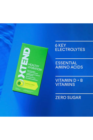 XTEND Healthy Hydration Zero Sugar Intra-Workout Hydration Drink with Electrolytes and vitamin D, NSF Certified for Sport, Lemon Lime Flavor - 15 Servings