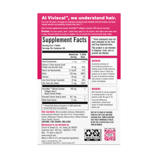 Viviscal Advanced Hair Health Supplements For Women 60 Tablets 1 Month Supply Viviscal
