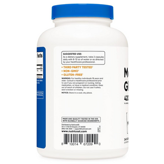 Nutricost Magnesium+ Extra Strength 420mg - Non-GMO, Gluten Free, Vegan Friendly - 240 Capsules 120 Servings Nutricost