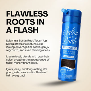 Salon in a Bottle - Instant, Long-Lasting Root Concealer Spray to Cover Roots for Women and Men - Medium/Dark Brown 50 Applications 60 ml Salon in a Bottle