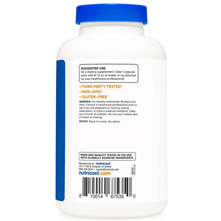 Nutricost N-Acetyl L-Cysteine NAC 600mg; 180 Capsules Nutricost
