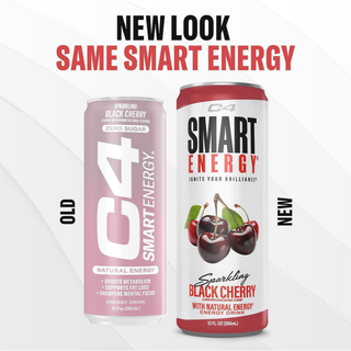 C4 Pre Workout Energy Drink With Beta-Alanine, Zero Sugar, Carbonated Drink for Strength & Endurance, Black Cherry Flavor – 12 Pack