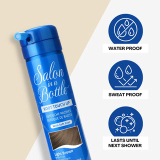 Salon in a Bottle - Instant, Long-Lasting Root Concealer Spray to Cover Roots for Women and Men - Light Brown 50 Applications 60 ml Salon in a Bottle
