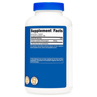 Nutricost N-Acetyl L-Cysteine NAC 600mg; 180 Capsules Nutricost