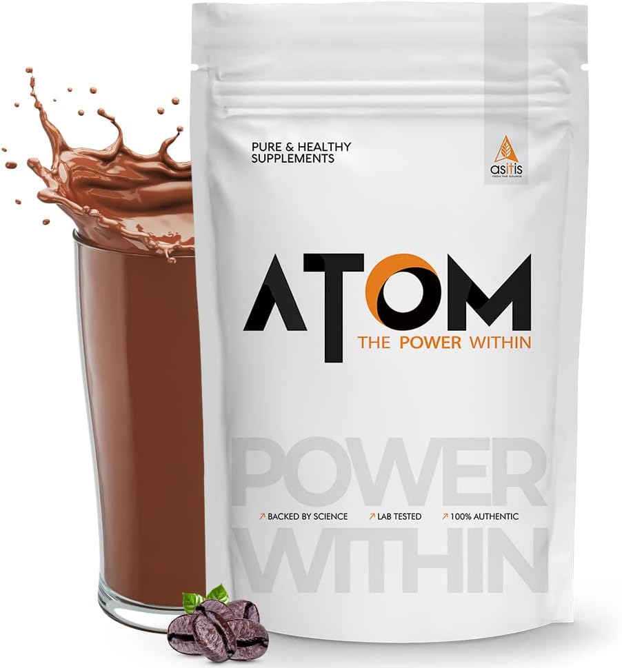 ATOM Whey Protein with Digestive Enzymes 27g protein 5.7g BCAA Lab Tested USA Labdoor Certified For Accuracy & Purity