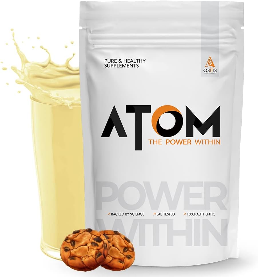 ATOM Whey Protein with Digestive Enzymes 27g protein 5.7g BCAA Lab Tested USA Labdoor Certified For Accuracy & Purity