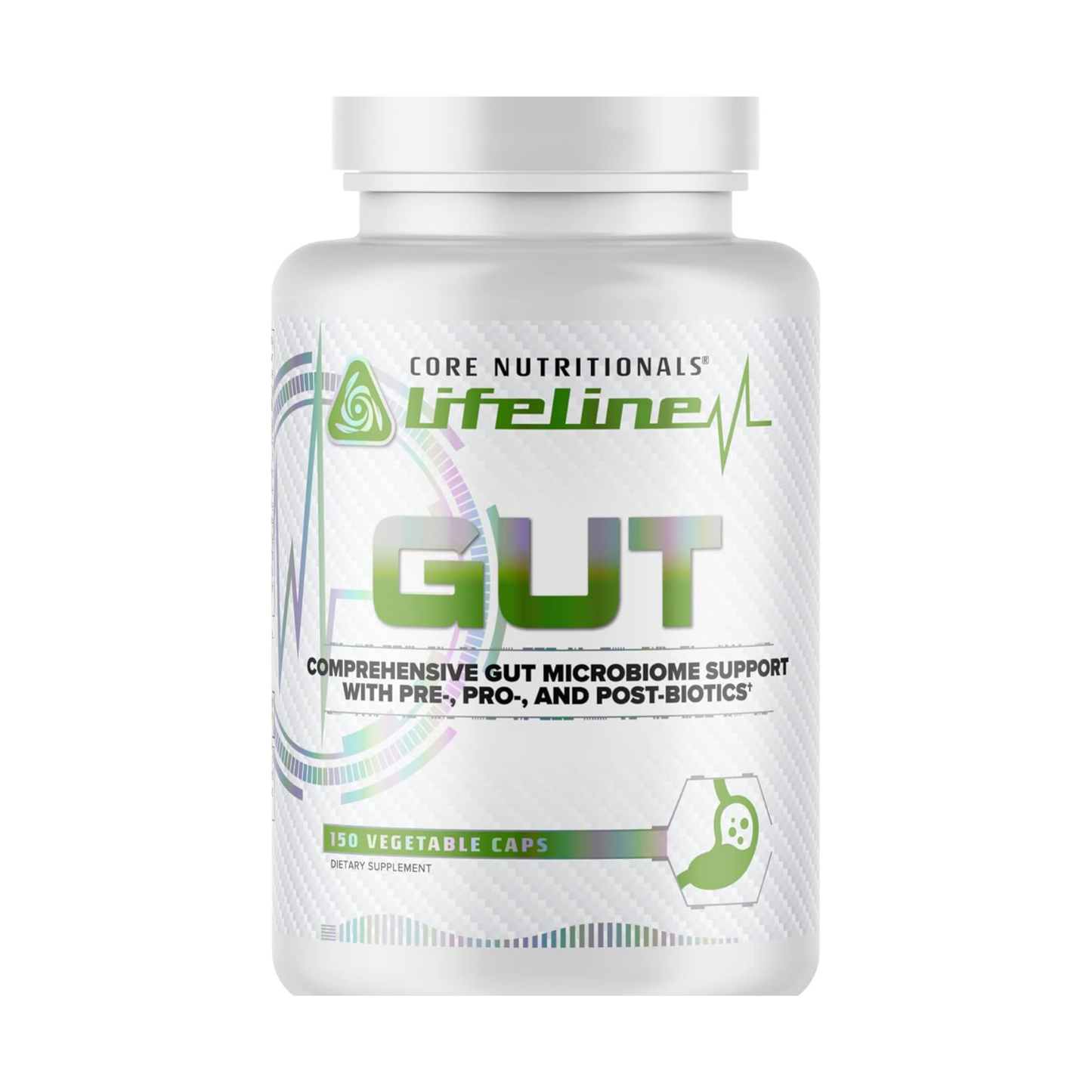 Core Nutritionals Lifeline Gut Comprehensive Gut Microbiome Support with Pre, Pro, and Post-Biotics - 150 Capsules
