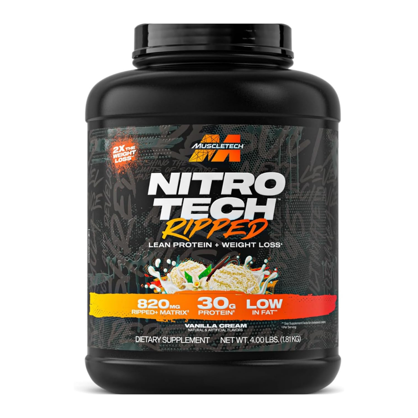 MuscleTech Nitro Tech Ripped French Vanilla Bean 4lbs US (RB)