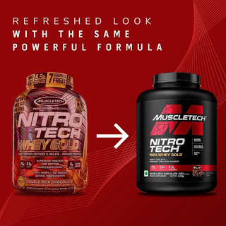 Muscle Tech Nitro Tech 100% Whey Gold Whey Protein Powder Double Rich Chocolate - 5Lbs