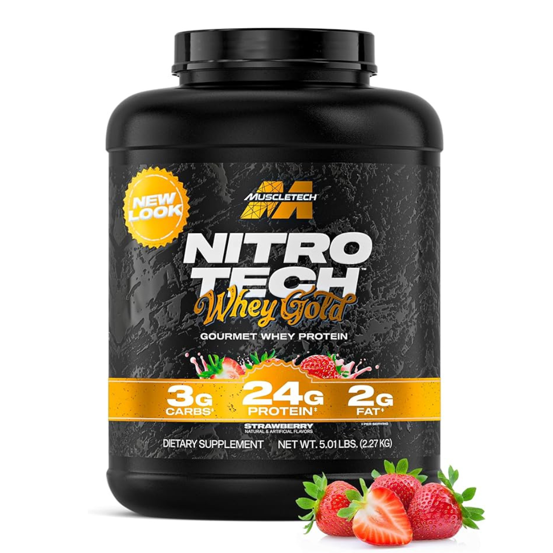 MuscleTech Nitro Tech Whey Gold Protein Powder Strawberry Shortcake  – 5lbs
