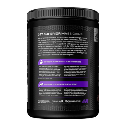 MuscleTech 100% Mass Gainer | High-Calorie Mass Gainer for Muscle Growth| Chocolate Fudge Brownie - 5.15 Lbs