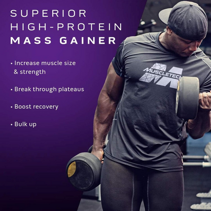 MuscleTech 100% Mass Gainer | High-Calorie Mass Gainer for Muscle Growth| Chocolate Fudge Brownie - 5.15 Lbs