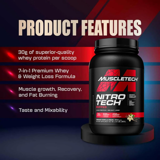 MuscleTech Nitro Tech Ripped French Vanilla Bean 2lbs (907) US (RB)