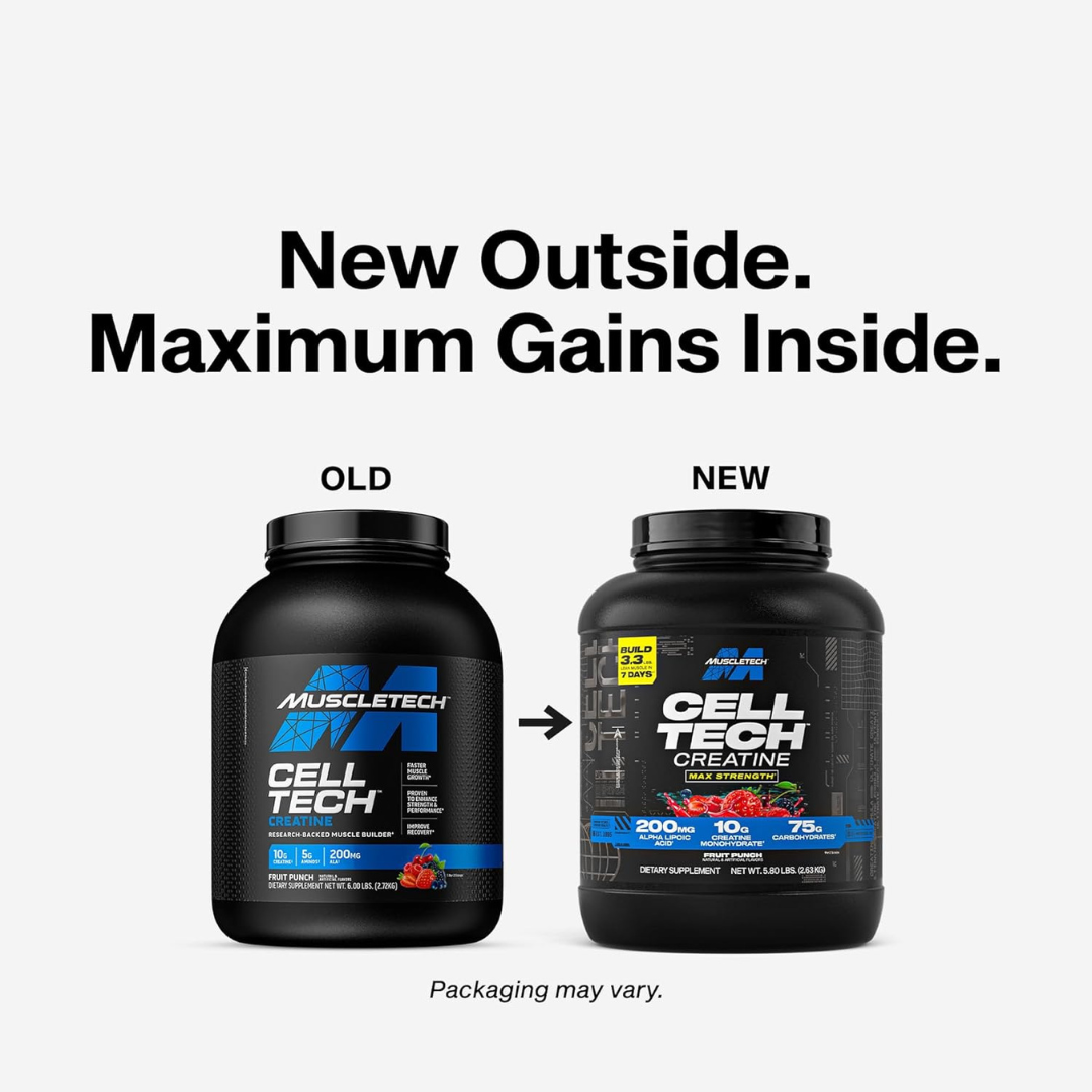 Muscle Tech Cell Tech Muscle Builder for Faster Muscle Growth, Fruit Punch - 6Lbs