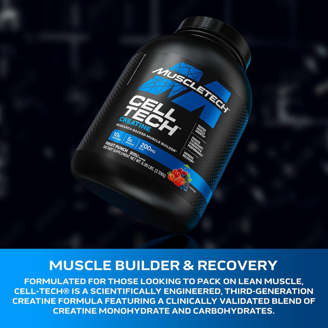 Muscle Tech Cell Tech Muscle Builder for Faster Muscle Growth, Fruit Punch - 6Lbs