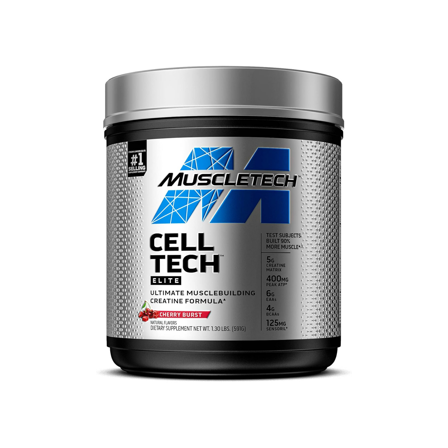 MuscleTech Cell Tech Elite, Advanced Creatine Formula with BCAAs & Electrolytes for Muscle Recovery, Strength & Performance – Cherry Burst, 20 Servings