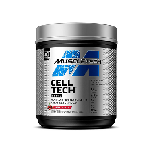 MuscleTech Cell Tech Elite, Advanced Creatine Formula with BCAAs & Electrolytes for Muscle Recovery, Strength & Performance – Cherry Burst, 20 Servings
