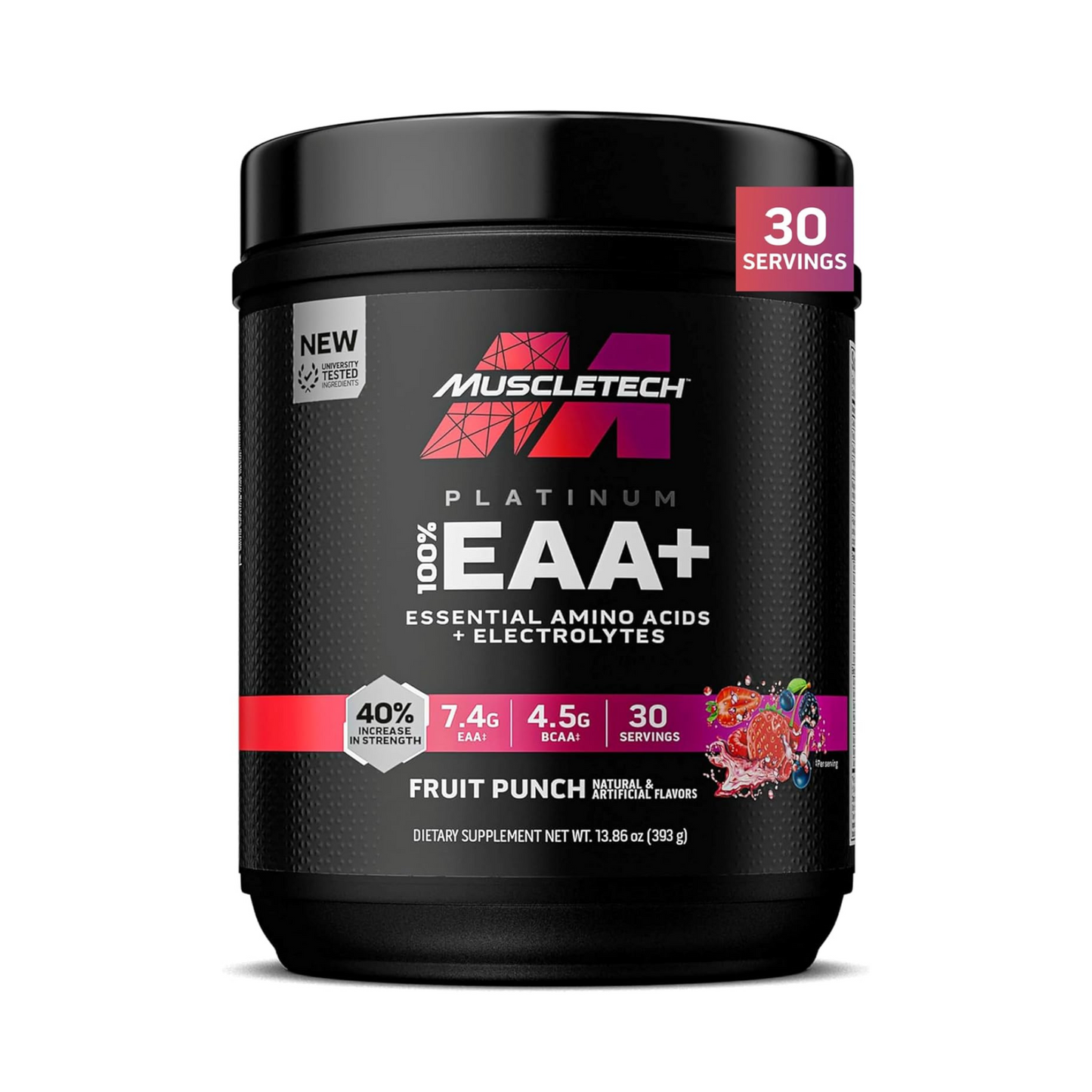 MuscleTech Platinum EAA Powder, Essential Amino Acids for Muscle Recovery, Endurance & Hydration, Intra-Workout Support Supplement  – Fruit Punch, 30 Servings (393g)