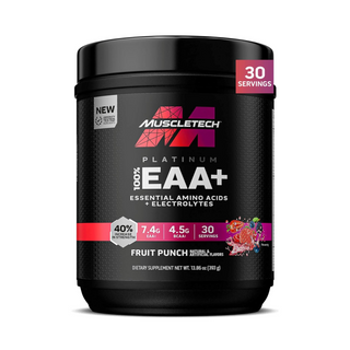 MuscleTech Platinum EAA Powder, Essential Amino Acids for Muscle Recovery, Endurance & Hydration, Intra-Workout Support Supplement  – Fruit Punch, 30 Servings (393g)