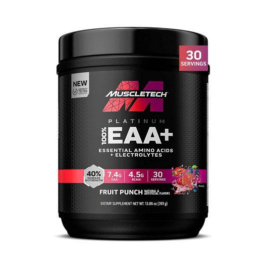 MuscleTech Platinum EAA Powder, Essential Amino Acids for Muscle Recovery, Endurance & Hydration, Intra-Workout Support Supplement  – Fruit Punch, 30 Servings (393g)