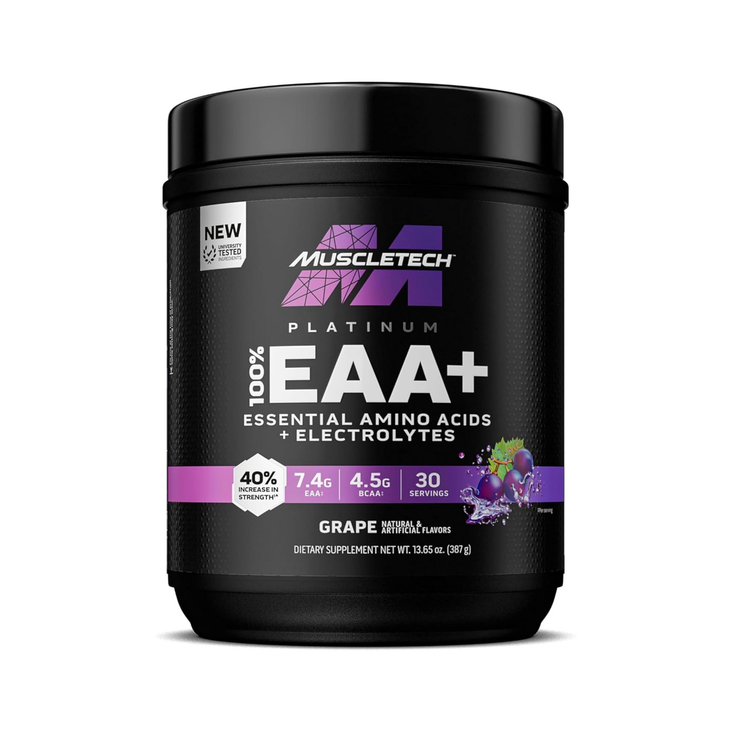 MuscleTech Platinum EAA Powder, Essential Amino Acids for Muscle Recovery, Endurance & Hydration, Intra-Workout Support Supplement  – Grape, 30 Servings (393g)