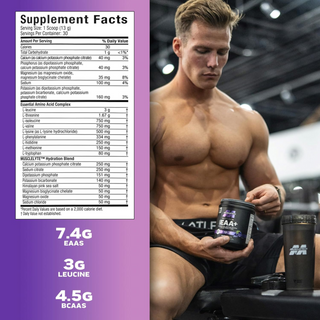 MuscleTech Platinum EAA Powder – Grape, 30 Servings (393g)