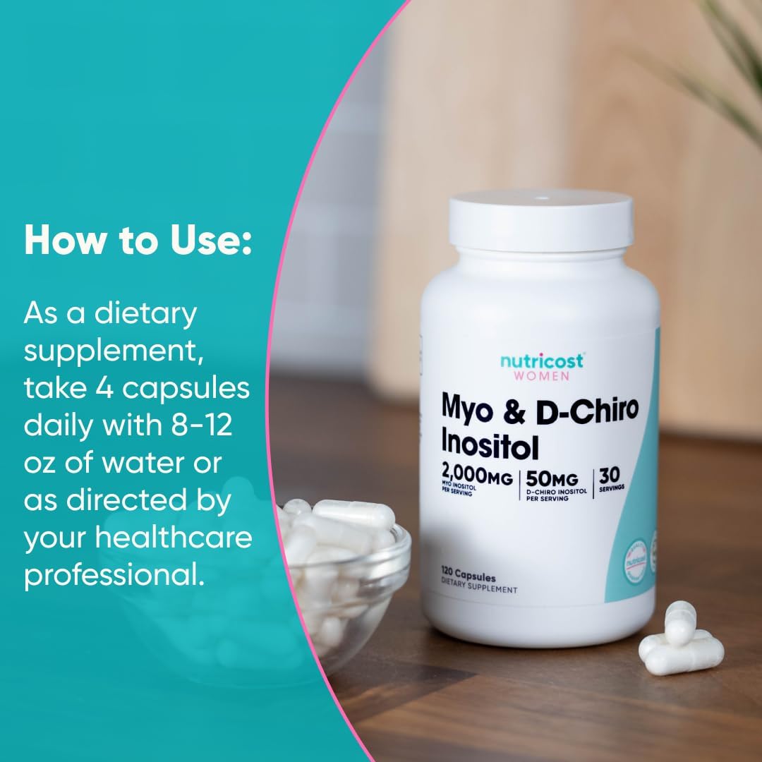 Nutricost Myo + D Chiro Inositol Capsules for Women - 120 Capsule