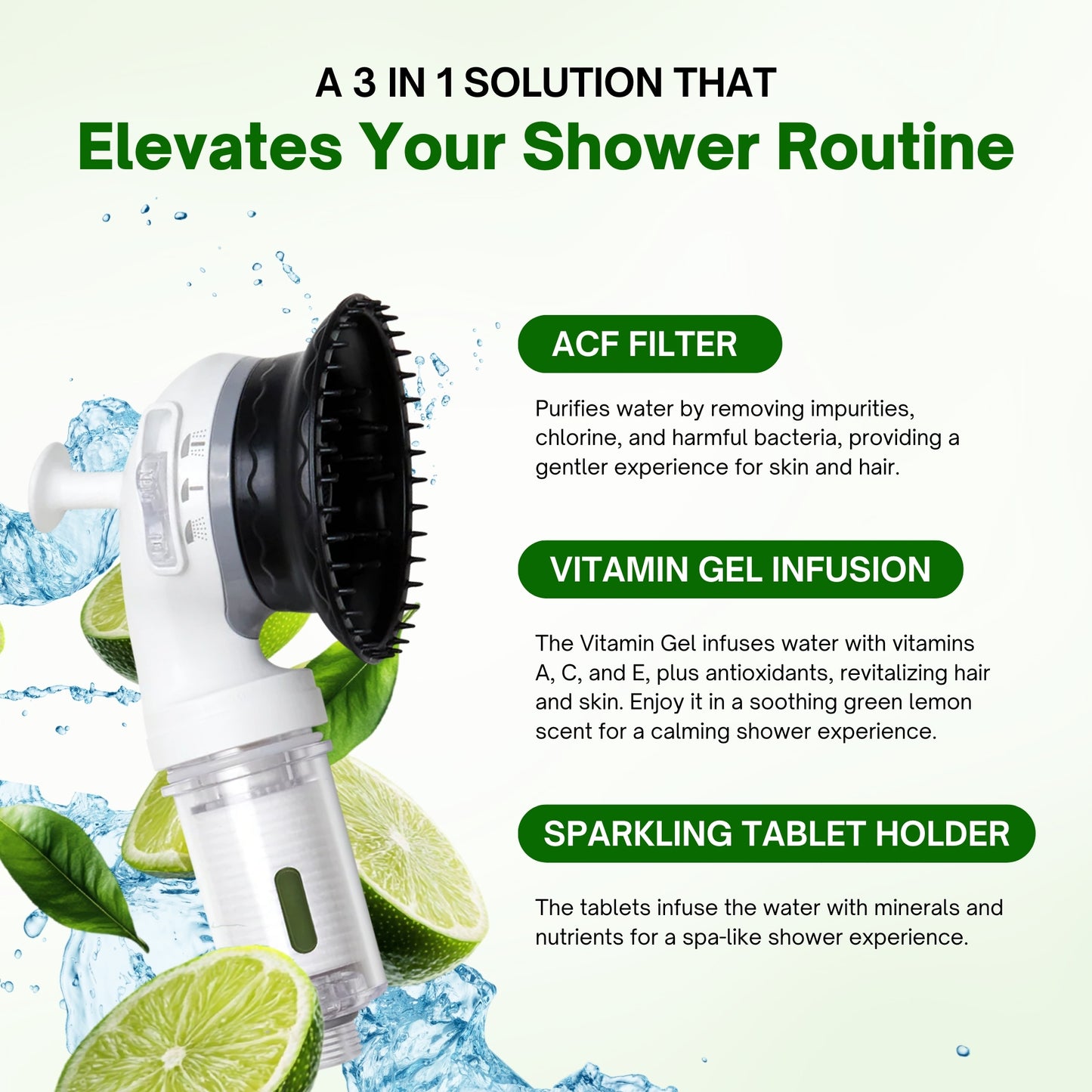K-HeadSpa Korean Shower Head Therapy Kit – Green Lemon Essence