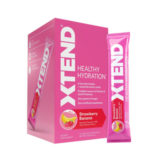 XTEND Healthy Hydration Zero Sugar Intra-Workout Hydration Drink with Electrolytes and vitamin D, NSF Certified for Sport, Strawberry Banana Flavor - 28 Servings
